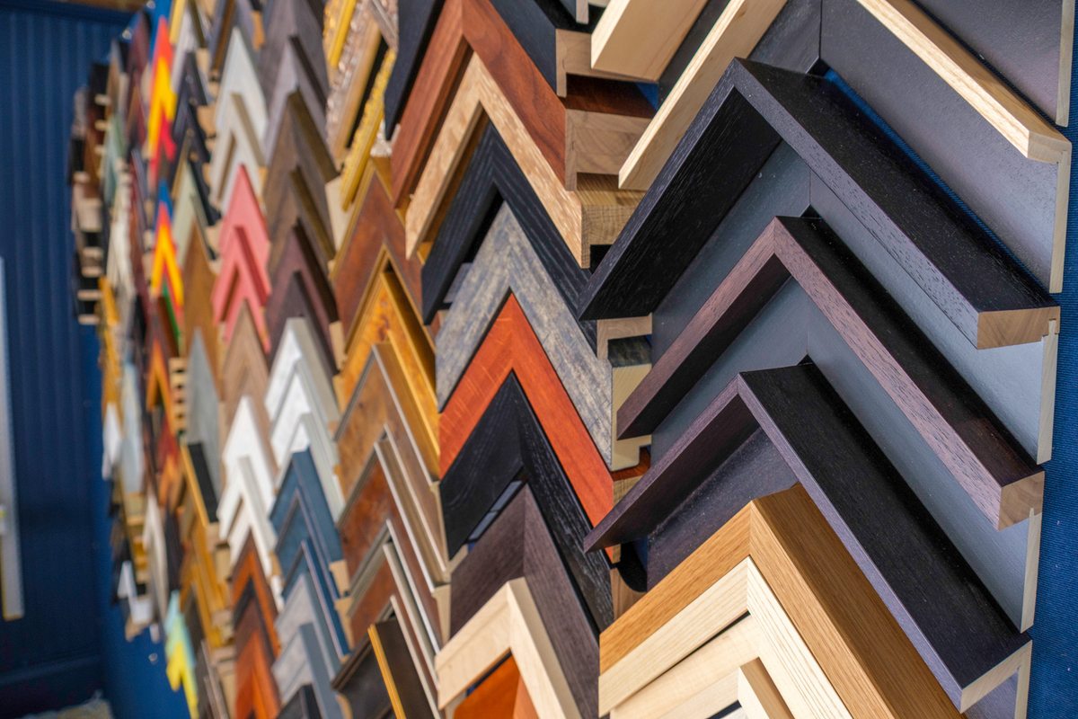 Frame sample wall at Sail Away