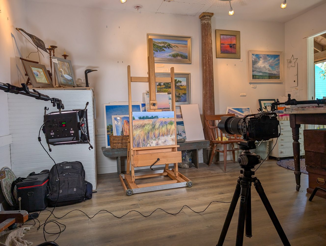 Digitization setup at an artist's studio